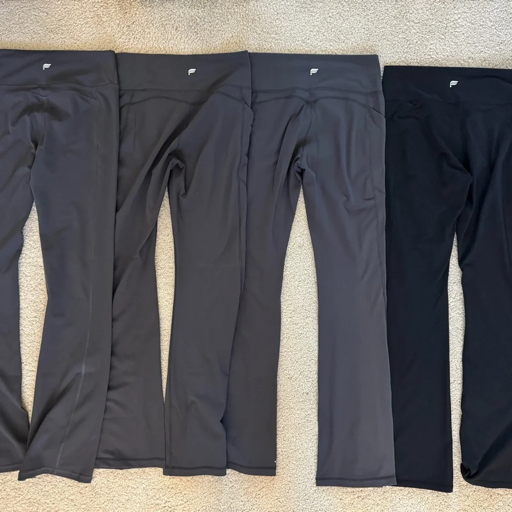 Fabletics, bundle of 4 Women's Yoga Pants — Gray and Black Flare Leg - Picture 3 of 4